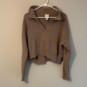 Calvin Klein Taupe V-Neck Sweater